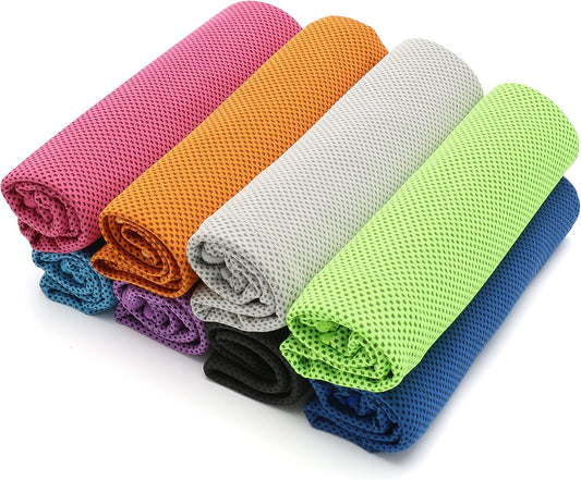30"*12" Cooling Towels 6 PCS, Cool Towels Sports Cooling Rags for Neck and Face, Sweat Neck Cooling Towel for Hot Weather, Chilly Towels for Athletes, Yoga, Gym, Golf