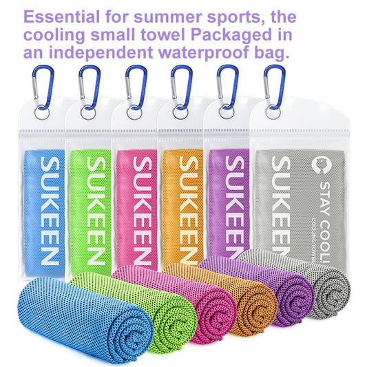 30"*12" Cooling Towels 6 PCS, Cool Towels Sports Cooling Rags for Neck and Face, Sweat Neck Cooling Towel for Hot Weather, Chilly Towels for Athletes, Yoga, Gym, Golf